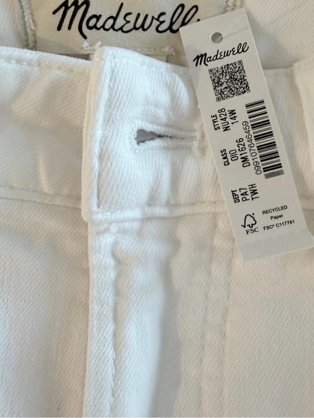 Madewell Plus Perfect Vintage High-Rise Wide-Leg Crop Jeans Tile White Size 14 - Picture 6 of 7